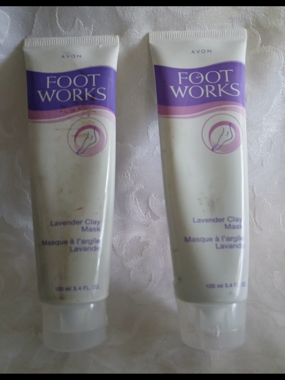 Avon Foot Works Lavender Clay Mask - Purple/White Set of (2)
